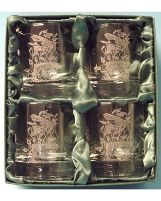 Double Trout Whisky Glass sets x 4 same image