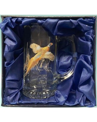 American Stein glass with Pheasant image