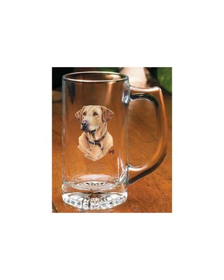 American Stein glass with Yellow Labrador image