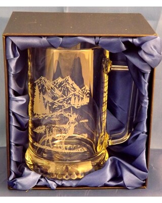 Large Engraved Tankard Deer Scene
