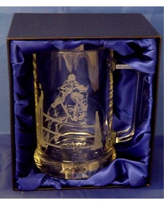 Large Engraved Tankard Show Jumping Scene