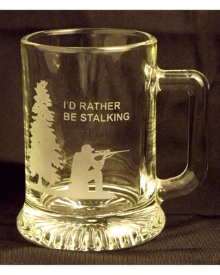 Small Engraved Tankard "I'd Rather be Stalking"