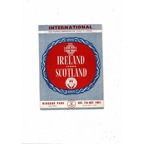 1961 Northern Ireland v Scotland Football Programme