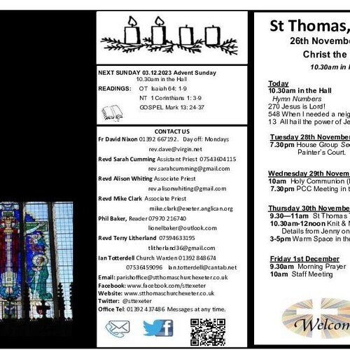 Pew Sheet | The Parish of St Thomas, Exeter