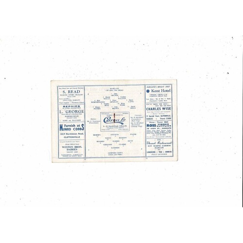 1960/61 Margate v Ashford Town (Kent) Southern League Football Programme