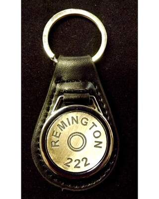 Antique Silver plated representation of a head stamp on a leather key fob