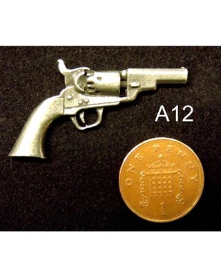 English Pewter Miniature gun lapel pins
