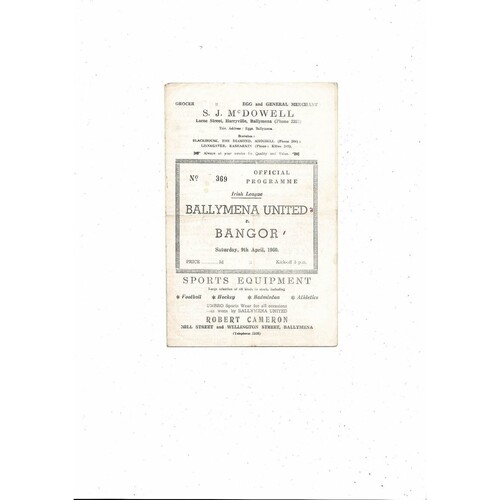 Ballymena Home Football Programmes