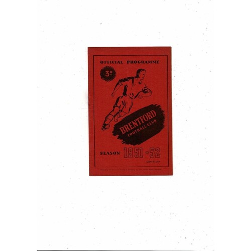 1951/52 Brentford v Barnsley Football Programme