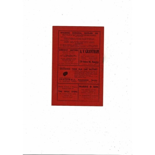 1951/52 Brentford v Barnsley Football Programme