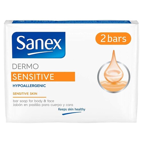 Sanex Dermo Sensitive Soap Bars, 2 x 90 g