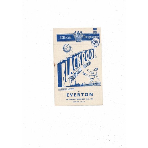 1955/56 Blackpool v Everton Football Programme