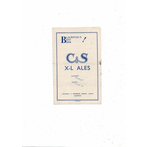 1955/56 Blackpool v Everton Football Programme