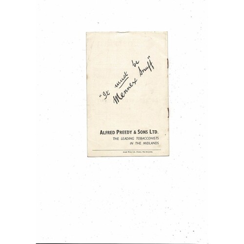 1959/60 West Bromwich Albion v Luton Town Football Programme