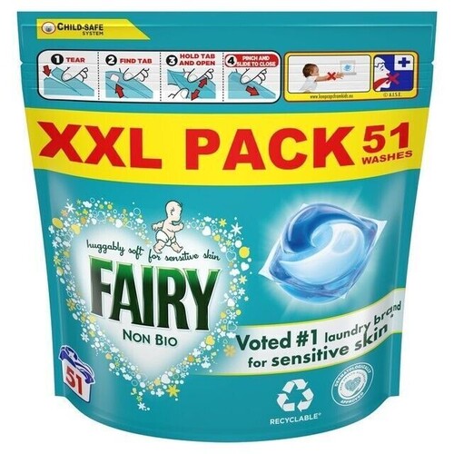 Fairy Non Bio Pods Washing Capsules Sensitive Skin 51 W