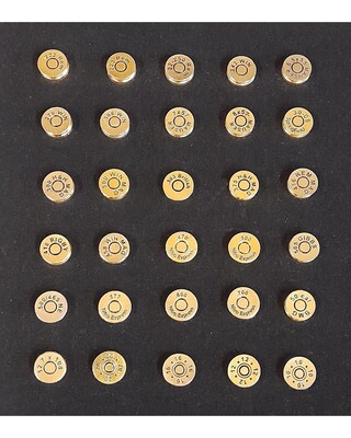 24K plated pewter cartridge head stamp lapel pins