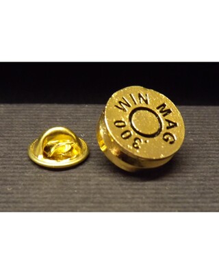 24K plated pewter cartridge head stamp lapel pins