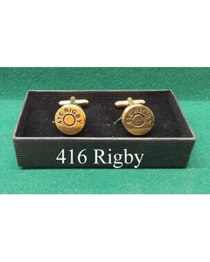 Gold Plated Sporting Calibre Head Stamp Cufflinks