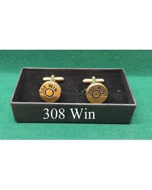 Gold Plated Sporting Calibre Head Stamp Cufflinks