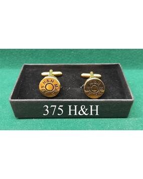 Gold Plated Sporting Calibre Head Stamp Cufflinks