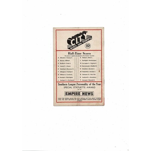 1959/60 Exeter City v Walsall Football Programme