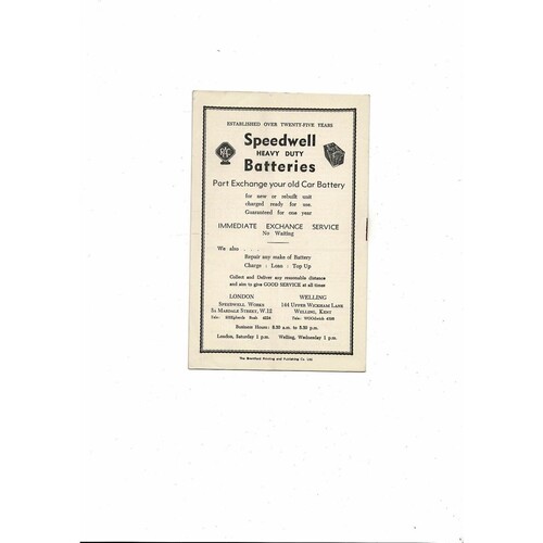 1955/56 Brentford v Walsall Football Programme