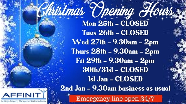Christmas Opening Hours 