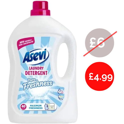 Asevi Liquid Laundry Detergent Pure Freshness 40 Wash 2.28L