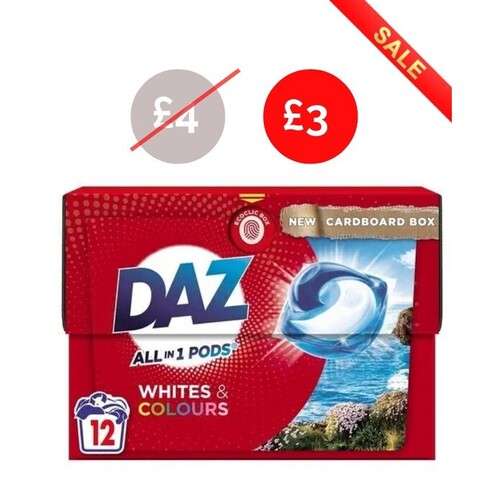 DAZ All-in-1 Pods Washing Liquid Capsules, 12 Washes