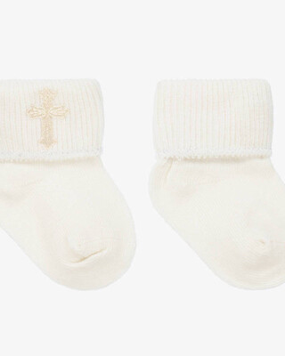 Christening Socks - Ivory