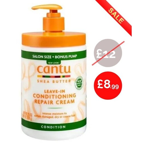Cantu Shea Butter Leave-In Conditioning Repair Cream Salon Size with Pump 709g