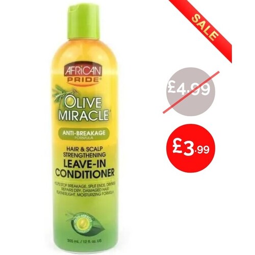 African Pride Olive Miracle Leave-in conditioner hair & scalp strengthenning 12oz/355ml