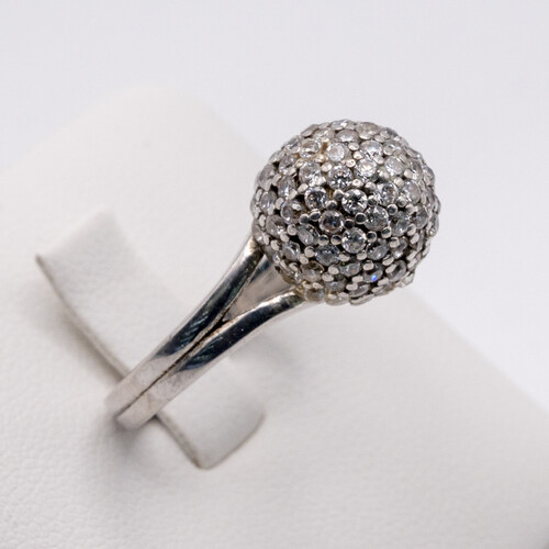 Multi paved Zirconia stones set on 925 sterling silver ring