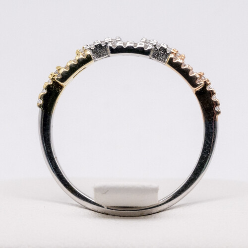 Gold plated 925 Sterling Silver Semi Eternity Style Ring with Zirconia Stones