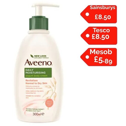 Aveeno Daily Moisturising Yogurt Body Cream Apricot & Honey Scent 300ml