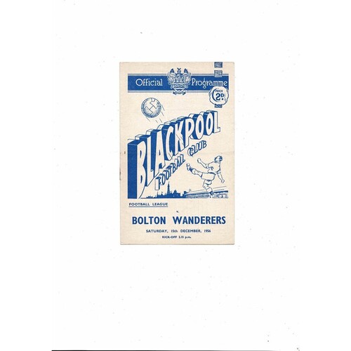 1956/57 Blackpool v Bolton Wanderers Football Programme