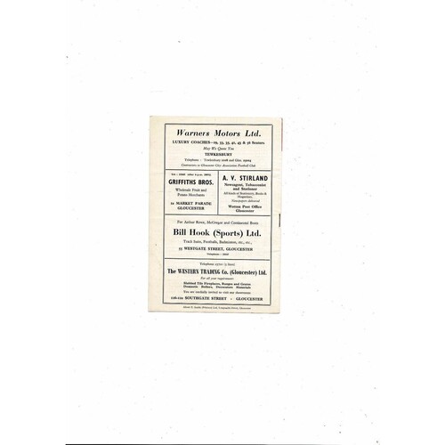 1958/59 Gloucester City v Burton Albion Southern League Cup Football Programme