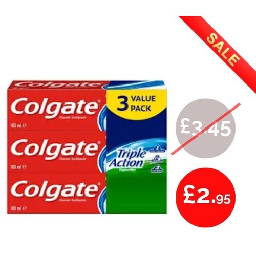 Colgate Triple Action Toothpaste 100ml- pack of 3
