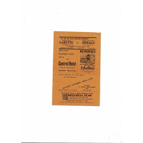 Folkestone v Crewe Alexandra FA Cup Football Programme 1965/66