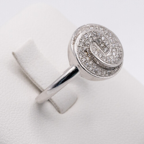 Multi paved Zirconia stones set on 925 sterling silver ring