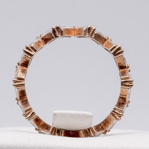 Zirconia Stone on Rose Gold Plated 925 Sterling Silver Ring