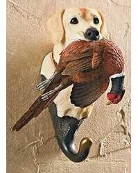 Yellow Labrador with Pheasant Hang Up