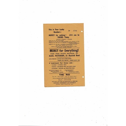 1958/59 Raith Rovers v Dunfermline Football Programme