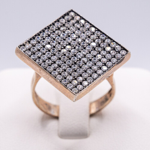 Multi paved Zirconia stones set on 925 sterling silver ring