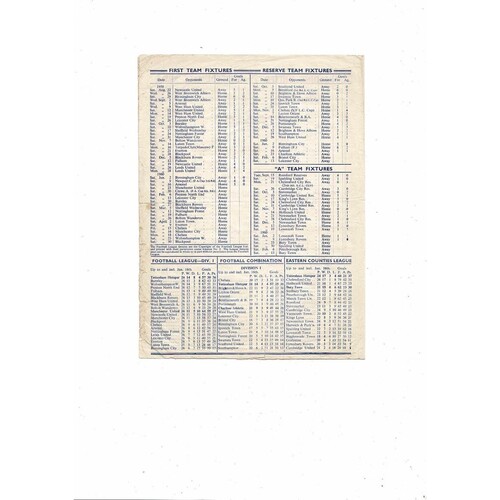 1959/60 Tottenham Hotspur v Manchester United Football Programme