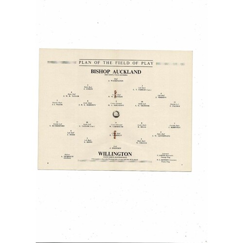 1950 Bishop Auckland v Willington Amateur Cup Final Football Programme