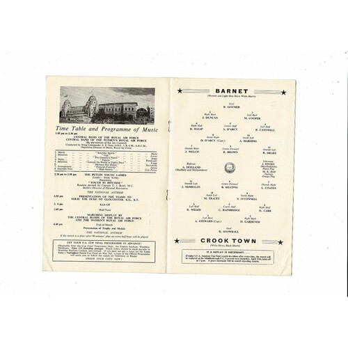 1959 Barnet v Crook Town Amateur Cup Final Football Programme