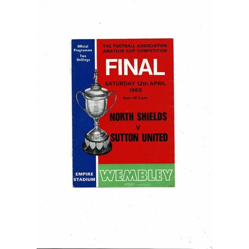 1969 North Shields v Sutton United Amateur Cup Final Football Programme