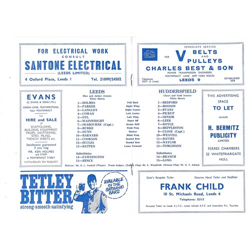 1970/71 Leeds v Huddersfield (17/10/1970) Rugby League Programme