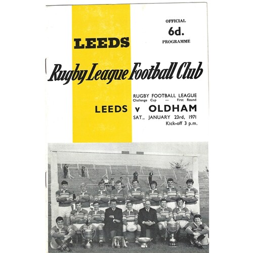 1970/71 Leeds v Oldham (23/01/1971) Rugby League Challenge Cup 1st Round Rugby League Programme
